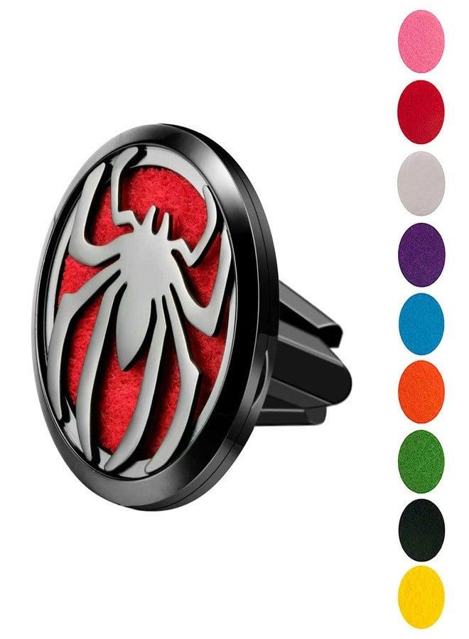 mEssentials Wild Essentials Black Chrome Spider Essential Oil Car Vent Diffuser, Stainless Steel Locket Pendant With 8 Color Refill Pads, Customizable Color Changing Air Freshener for Aromatherapy - Image 3